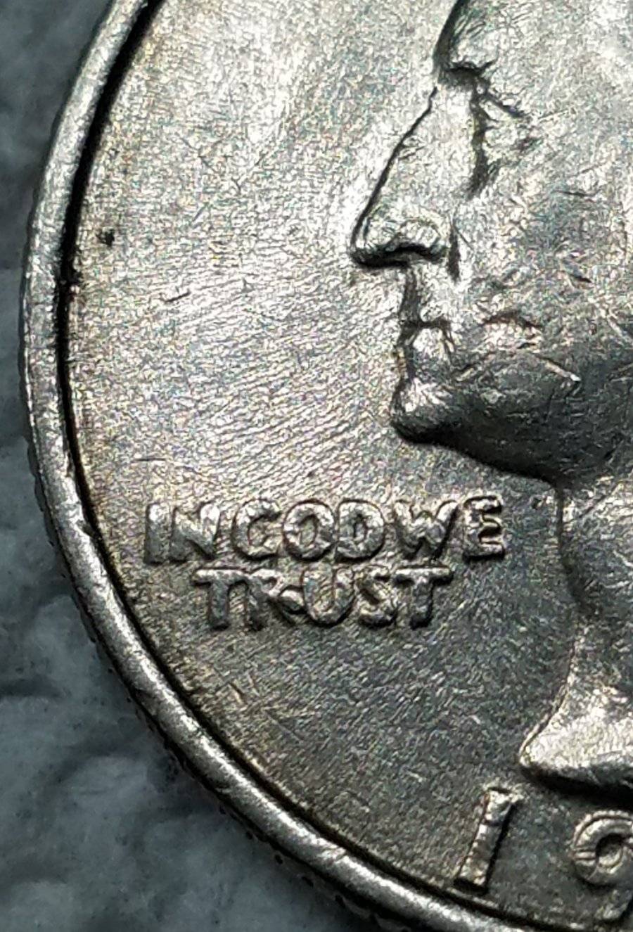 1990-P-Washington-Quarter-Interior-Die-Breaks-And-Die-Chip-At-